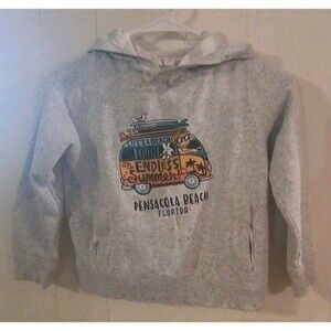 Earth Nymph Endless Summer Gray Hoodie Pullover Pensacola Beach Kids Size 8